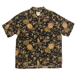 Vtg Pineapple Juice All Over Pineapple Graphic Hawaiian Shirt XL Short Sleeve